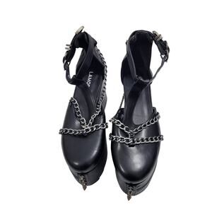 Lamoda Chain Skulls & Spikes Chunky Platform Shoes Size 9M  43025-2768